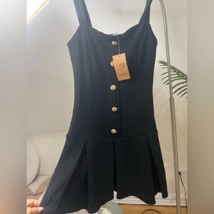 American Rag  Black Dress with Gold Buttons